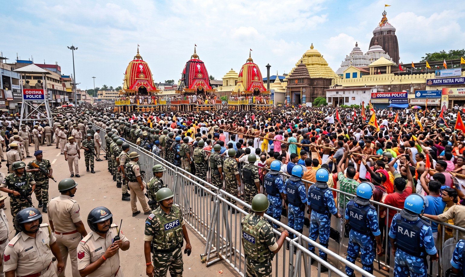 Odisha Deploys 15 CAPF Companies, 13,000 Security Personnel for Puri Rath Yatra 2026
